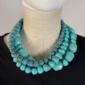 Vintage Style AVON Multi-Strand Faux Turquoise Necklace